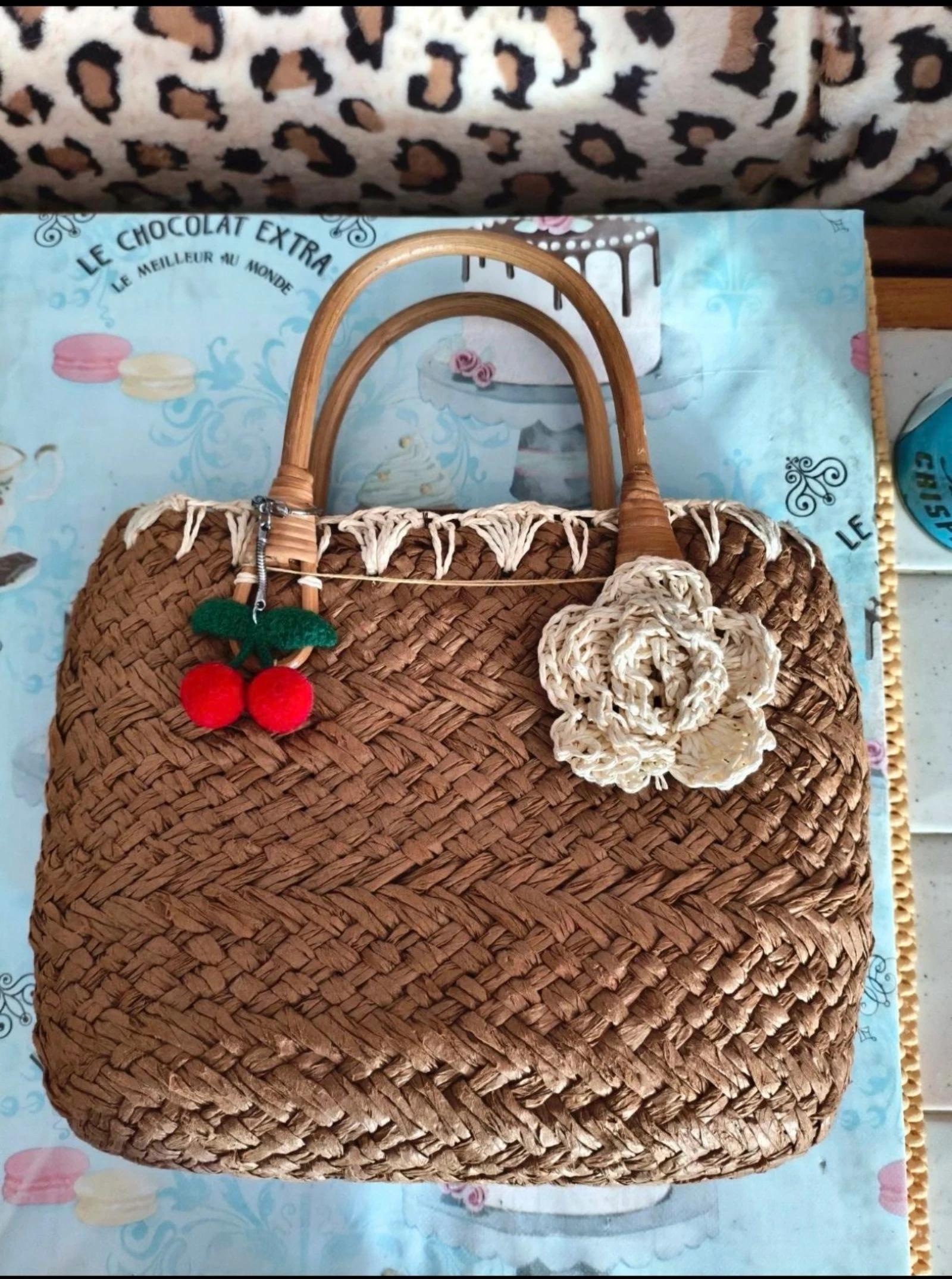 Bolsa de mão de vime vintage TBE – photo 2